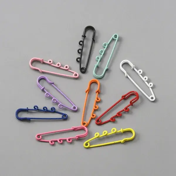 Spray Painted Iron Safety Pins Brooch Findings