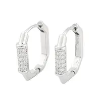Rack Plating Brass Micro Pave Clear Cubic Zirconia Hoop Earrings for Women
