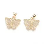 Brass Micro Pave Cubic Zirconia Pendants