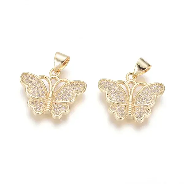 Brass Micro Pave Cubic Zirconia Pendants