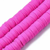 Flat Round Handmade Polymer Clay Beads