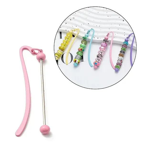 Iron & Alloy Bookmarks with Beadable Bar Pendant