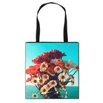 Daisy Flower Printed Polyester Shoulder Bag