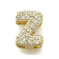 Brass Micro Pave Cubic Zirconia Letter Multi-Strand Links