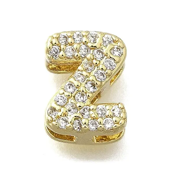 Brass Micro Pave Cubic Zirconia Letter Multi-Strand Links
