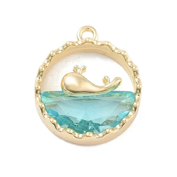 Brass Inlay Glass Pendants