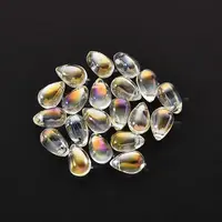 20Pcs Transparent Spray Painted Glass Charms