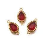 304 Stainless Steel Pave Cubic Zirconia Teardrop Connector Charms