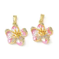 Brass Micro Pave Cubic Zirconia Pendants