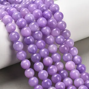 Natural Dyed Yellow Jade Gemstone Bead Strands