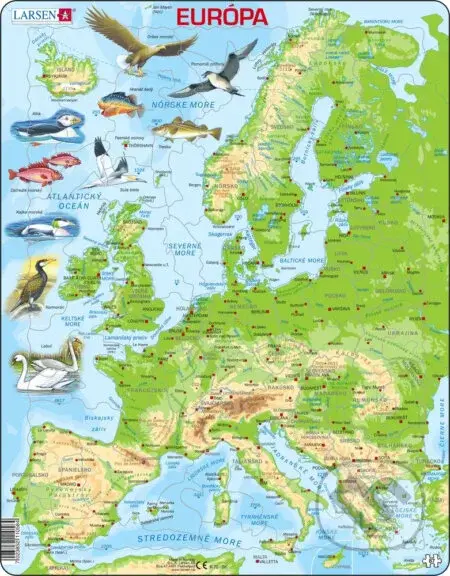 Európa - všeobecná slovensky (K70) - puzzle z kategorie Naučné puzzle