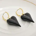 Brass Enamel Hoop Earrings for Women