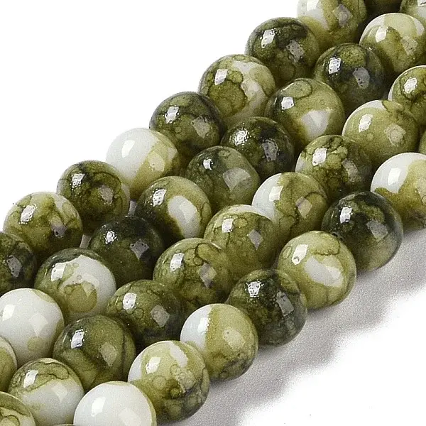 Baking Paint Glass Bead Strands