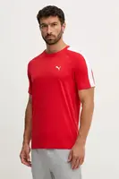 Bavlněné tričko Puma Tee pánské, červená barva, s aplikací, 629592