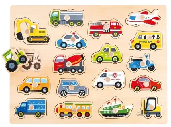 lelin Edukační vkládačka, puzzle - Dopravní prostředky
