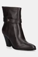 Kožené kotníkové boty Tommy Hilfiger TH T-STRAP LEATHER POINTY BOOTIE