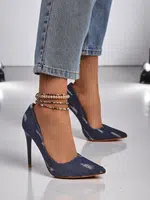 Resti Royal Fashion Women's Denim Chic Stiletto Pumps