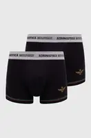 Boxerky Aeronautica Militare 2-pack pánské, černá barva, AM1UBX003