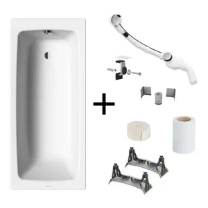 Kaldewei Cayono kompletná sada obdĺžniková vaňa 170x70 cm smaltovaná oceľ ľavá aj pravá s montážnou sadou KALDEWEISET6