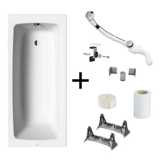 Kaldewei Cayono kompletná sada obdĺžniková vaňa 170x70 cm smaltovaná oceľ ľavá aj pravá s montážnou sadou KALDEWEISET6