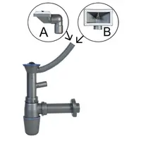 Sifon k drezu Novaservis sivá NSP49