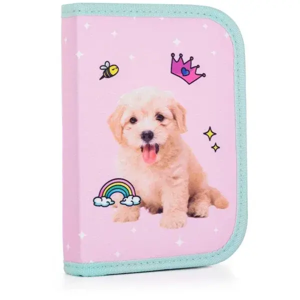 Oxybag DOMÁCE ZVIERATKÁ Školský jednoposchodový peračník, ružová, veľkosť