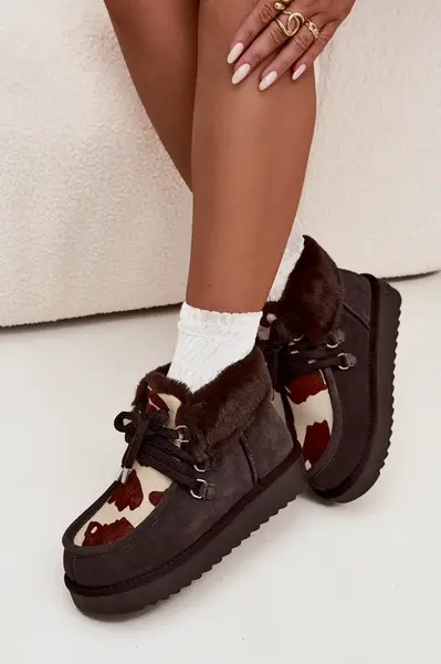 Dámské sněhule z přírodní semišové látky D.Franklin