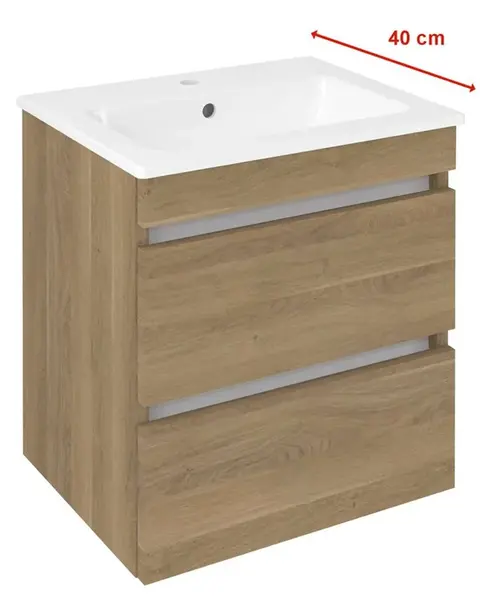 Sapho Ezara - Umývadlová skrinka, 48x39x54 cm, 2 zásuvky, dub Cuneo EZ492-2525
