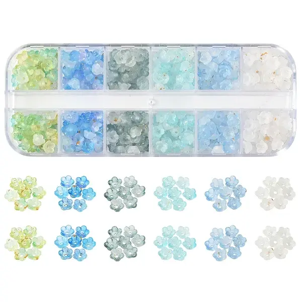 420Pcs 6 Colors Frosted Transparent Acrylic Beads