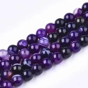 Natural Striped Agate/Banded Agate Bead Strands