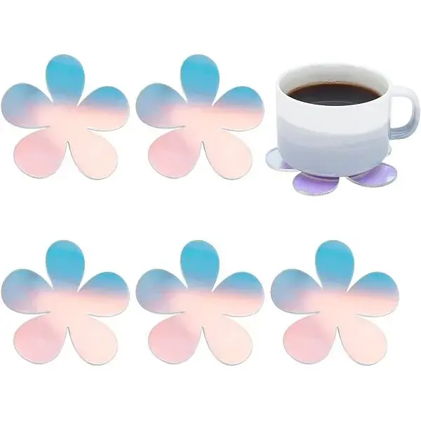 6Pcs Acrylic Mirror Cup Mats