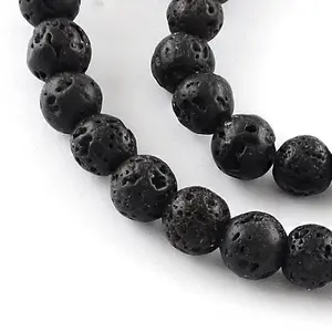 Natural Dyed Lava Rock Gemstone Round Bead Strands
