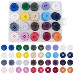 80Pcs 20 Colors 4-Hole Resin Buttons