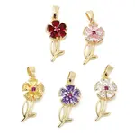 Brass Micro Pave Cubic Zirconia Pendants