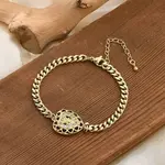 Brass Micro Pave Clear Cubic Zirconia Link Bracelets