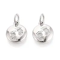 Brass Micro Pave Cubic Zirconia Charms