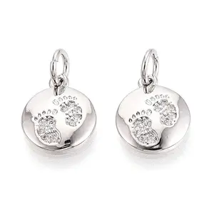 Brass Micro Pave Cubic Zirconia Charms