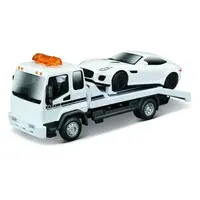 Bburago 1:43 STR FIRE Flatbed Tow Truck, w/Jaguar F-Type R Dynamic (V6)