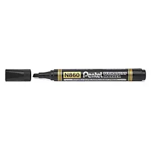 12  x Permanentný popisovač Pentel čierny, klinový hrot, stopa 1,2-4,5 mm