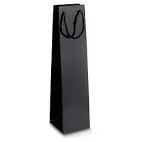 25 x Dárková taška na láhve z lakovaného papíru 100x100x400mm, černá