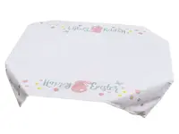 Bílý velikonoční ubrus HAPPY EASTER 90 x 90 cm