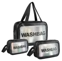 Kozmetická taška WASHBAG sada 3 ks, čierna