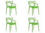 Sada 4ks plastových židlí KATO zelených