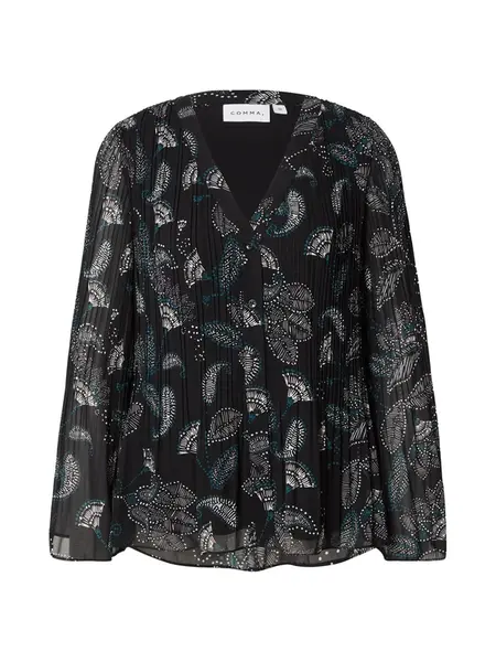COMMA Blúzka  modrá / čierna / biela