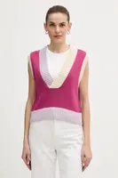 Vesta s přídavkem vlny United Colors of Benetton fialová barva, 16YCE403M