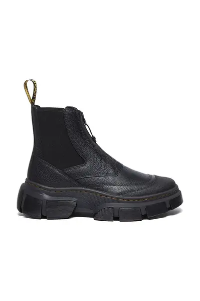 Kožené kotníkové boty Dr. Martens DMXL Zip Chelsea černá barva, na platformě, DM41070001