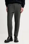 Kalhoty Les Deux Como pánské, šedá barva, přiléhavé, 1000915