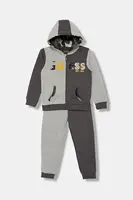 Dětská bavlněná tepláková souprava Guess šedá barva, N5BG07 KAX74