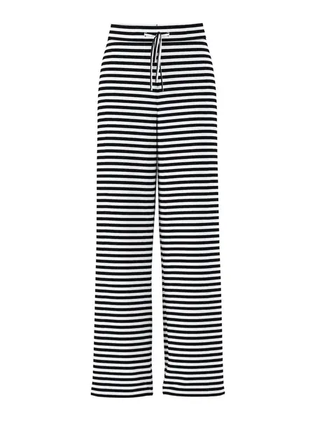 PIECES Nohavice 'PCLAYA'  čierna / biela