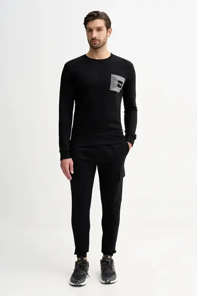 Bavlněná tepláková souprava Fila černá barva, FPW1226